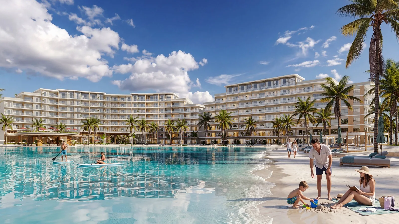 Proyecto residencial de alto valor frente a una laguna tropical